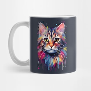 Colorful Cat Head Mug